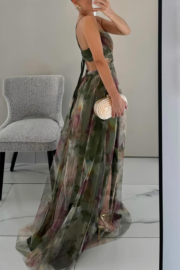 Women's Floral Strappy Maxi Dress