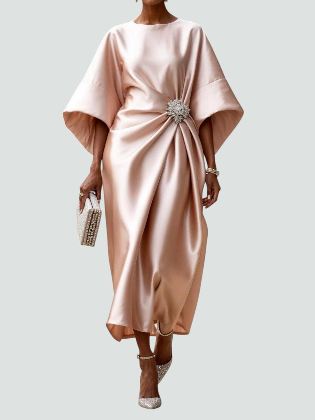 Women's  Elegant Long Dress | Batwing Sleeve