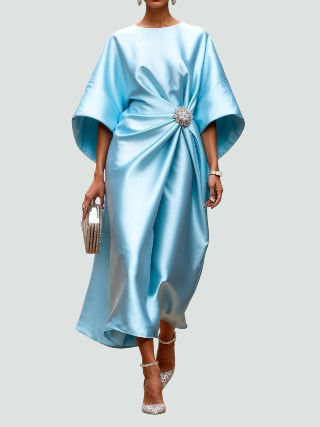 Women's  Elegant Long Dress | Batwing Sleeve