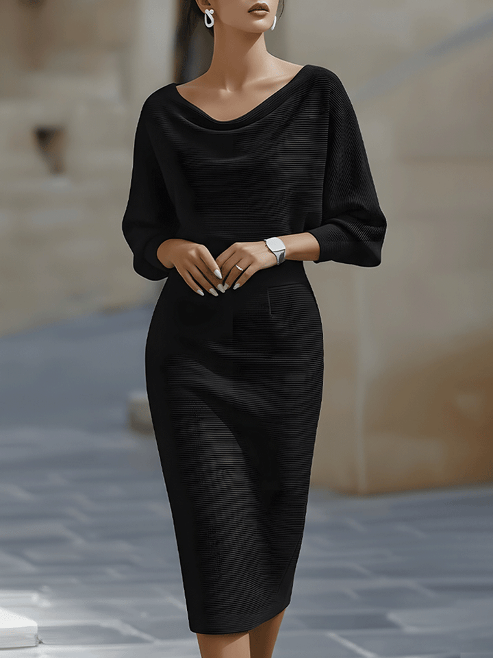 Women's Elegant Cowl Midi Dress
