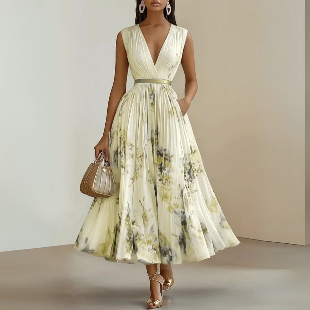 Women's Floral Midi Dress | Flowy Sleeveless