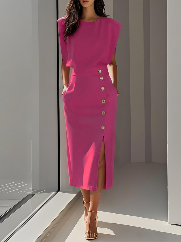 Women's Elegant Charm Effortless Midi Dress