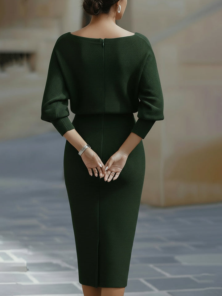 Women's Elegant Cowl Midi Dress