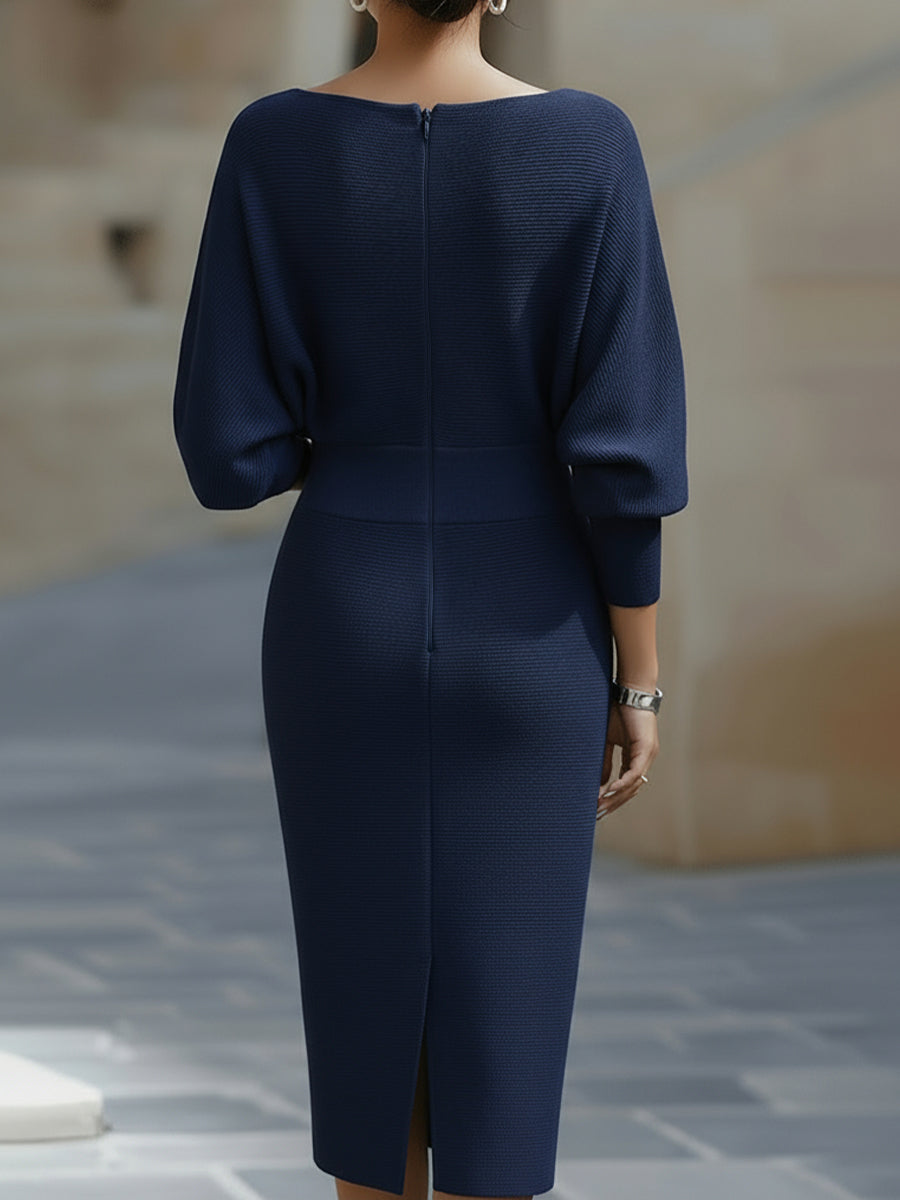 Women's Elegant Cowl Midi Dress