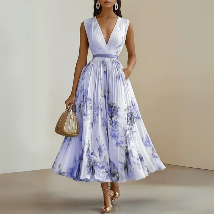 Women's Floral Midi Dress | Flowy Sleeveless