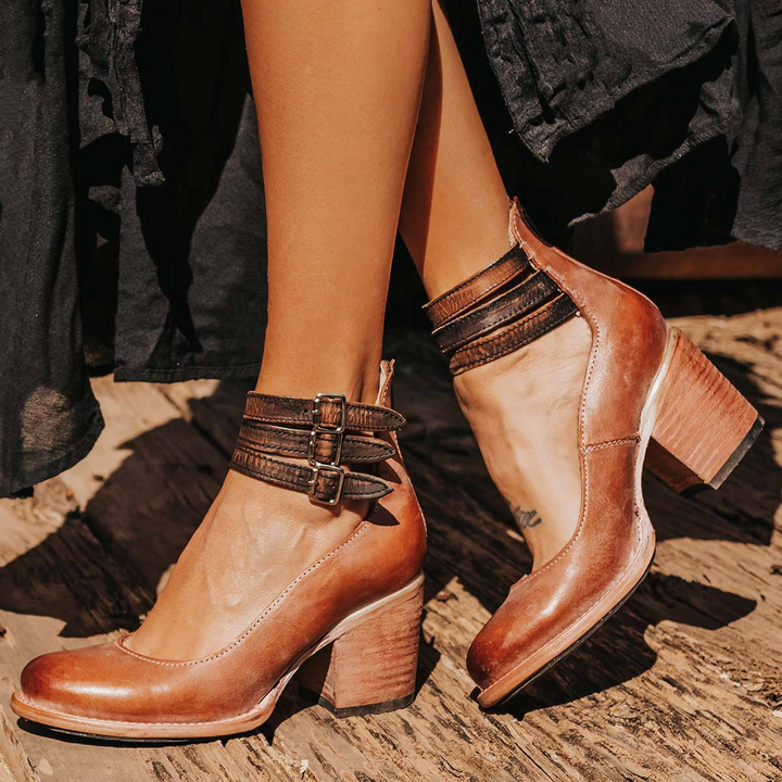 Elegant Comfortable Sandals | Cut Out Block Heel