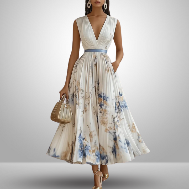 Women's Floral Midi Dress | Flowy Sleeveless