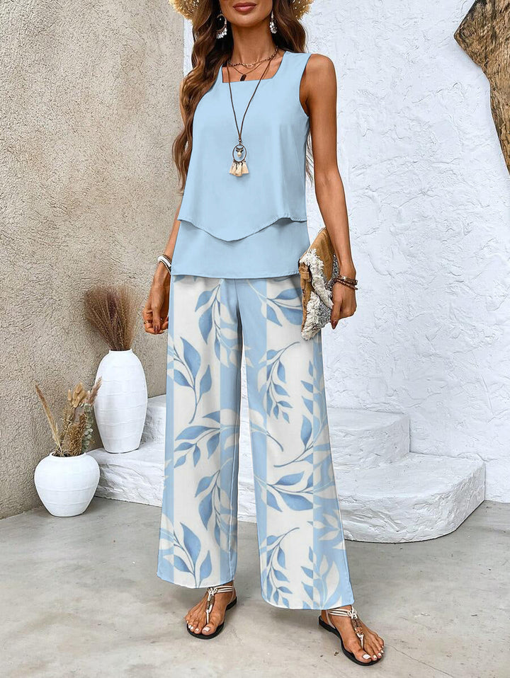 ChicTwo Co-Ord Set | Women's Sleeveless Wide Leg