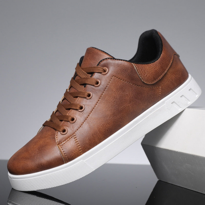 Lace Up Leather Trainers | Low Top