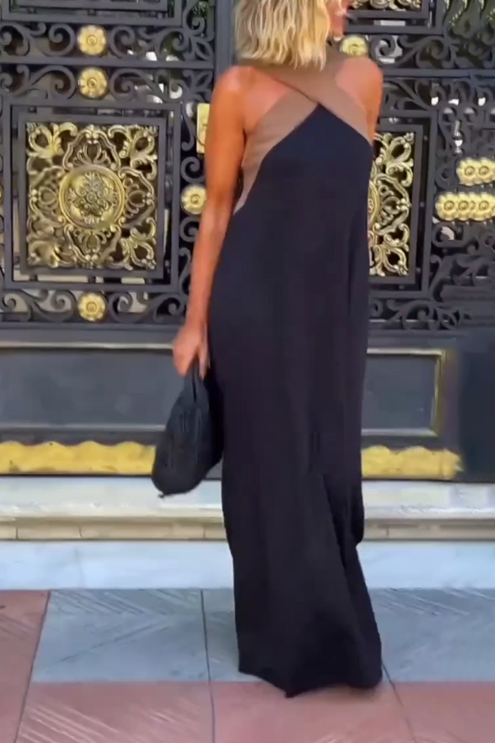 Cross Halter Neck Sleeveless Dress
