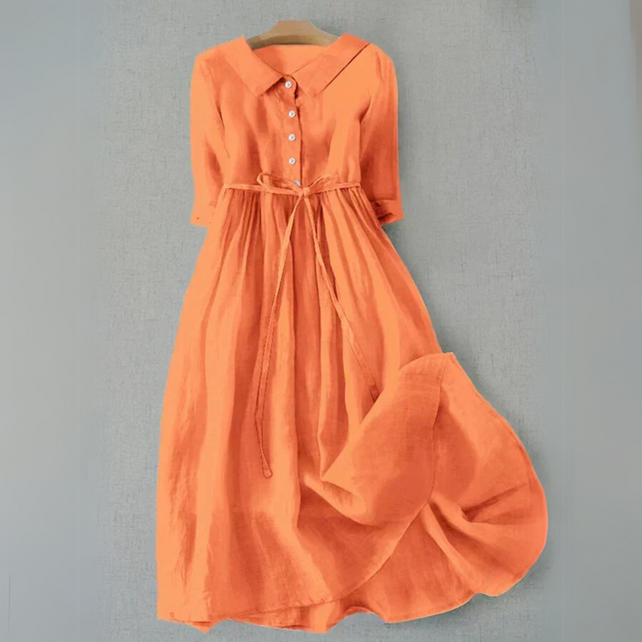 Women's Casual Midi Dress | Tie Waist