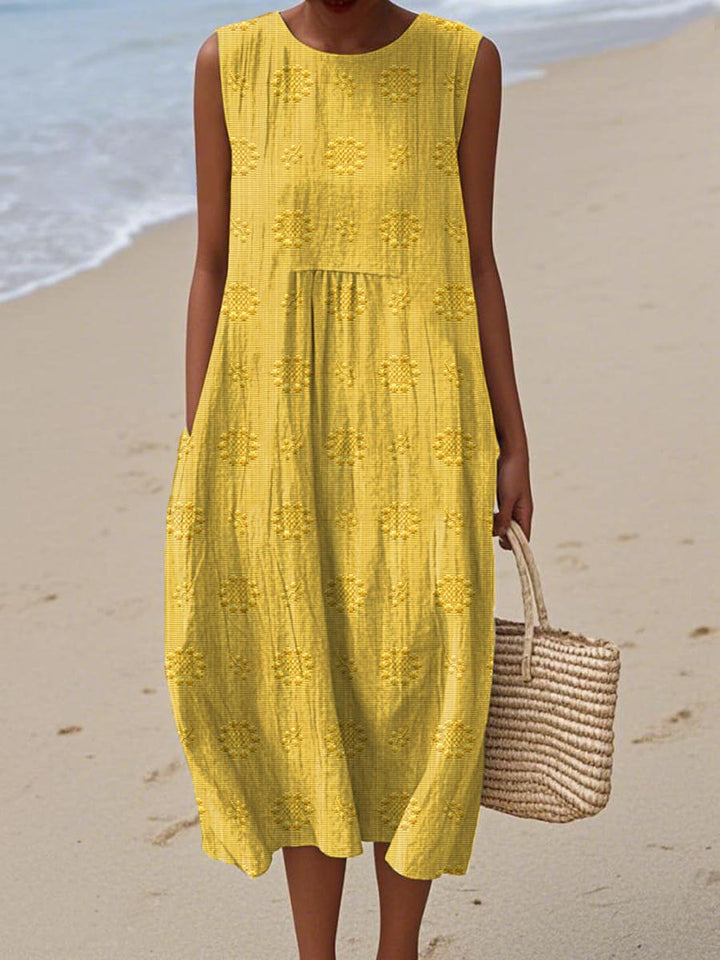 Women's Sleeveless Textured Midi Dress