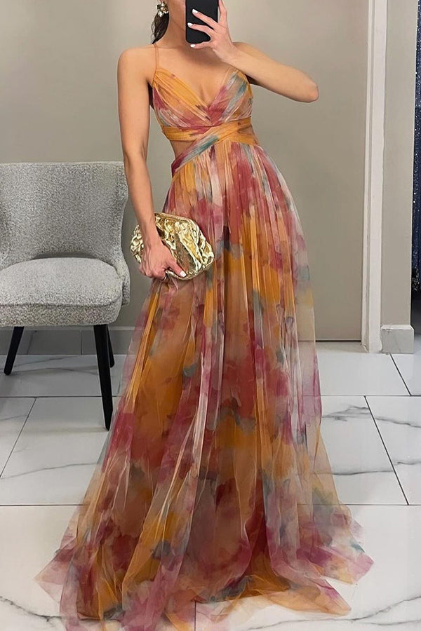 Women's Floral Strappy Maxi Dress