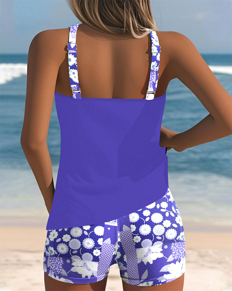 Two-Piece Swimsuit Floral Comfort Shorts