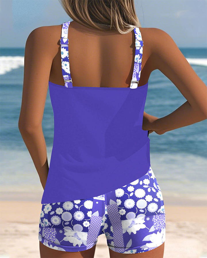 Two-Piece Swimsuit Floral Comfort Shorts
