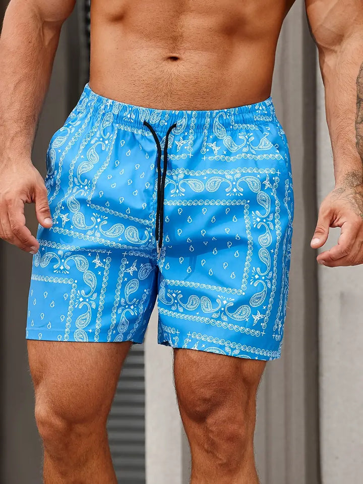 Men's Comfortable Bandana Print Swim Shorts