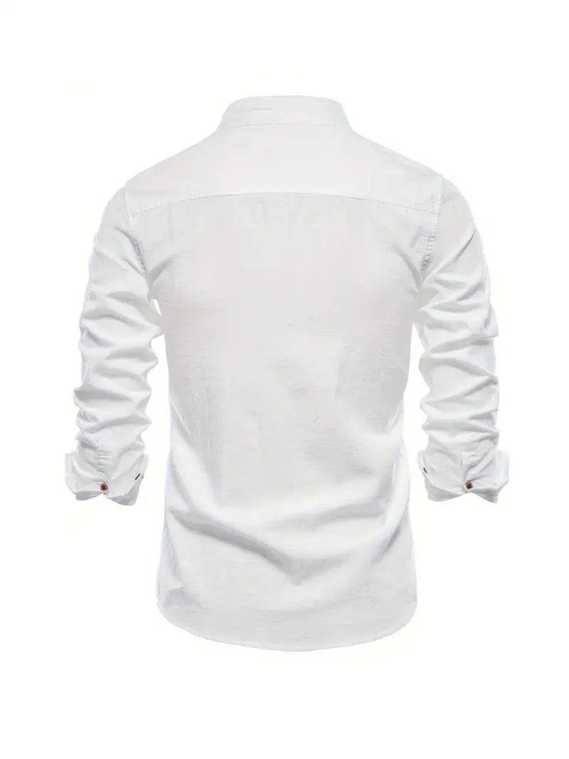 Stylish Shirt Men’s Long Sleeve Stand Collar