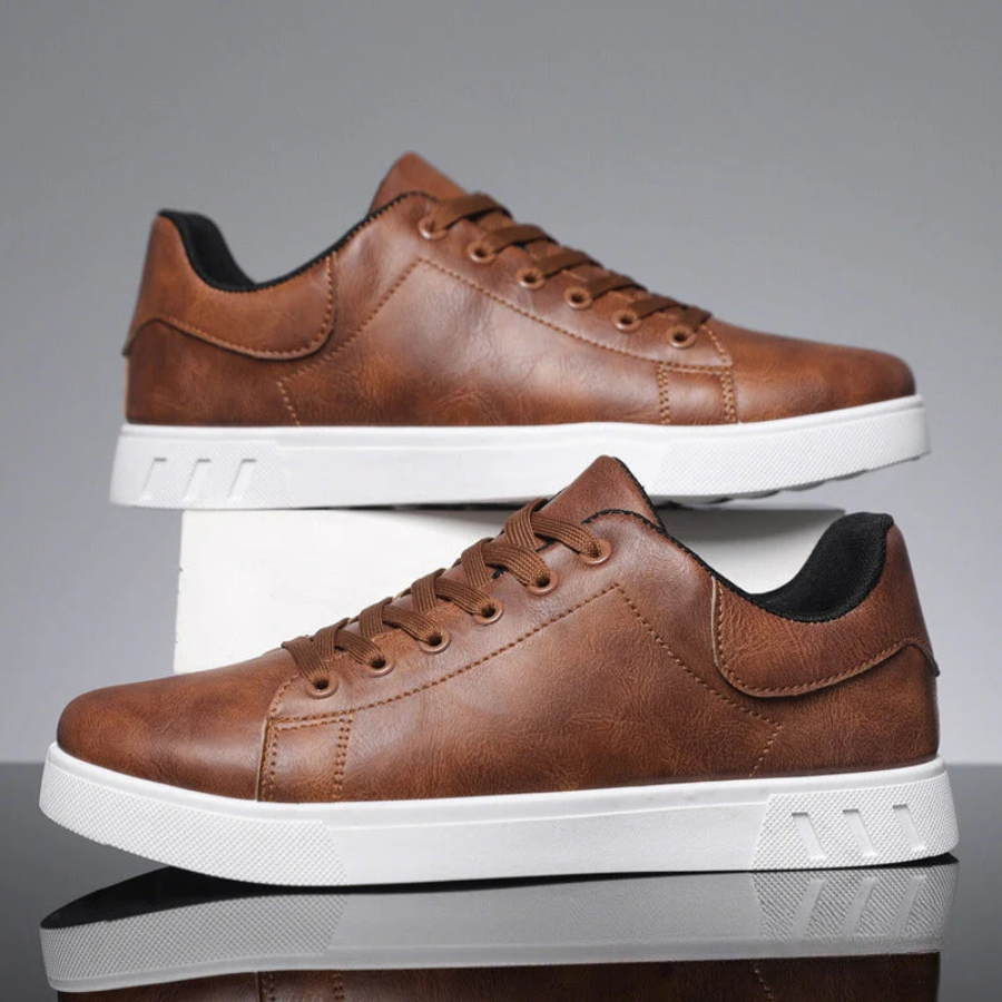 Lace Up Leather Trainers | Low Top