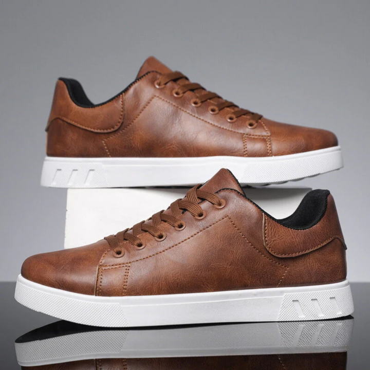 Lace Up Leather Trainers | Low Top
