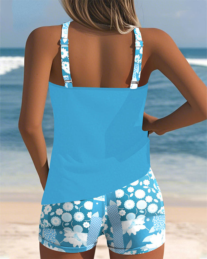Two-Piece Swimsuit Floral Comfort Shorts
