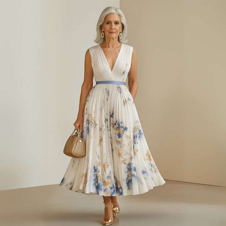 Women's Floral Midi Dress | Flowy Sleeveless
