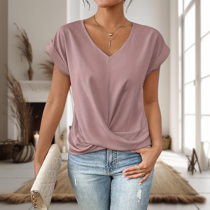 Women's Casual Top | Sweetheart Neck Twist Hem
