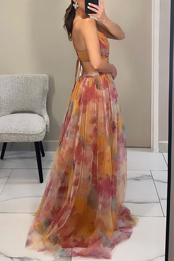Women's Floral Strappy Maxi Dress