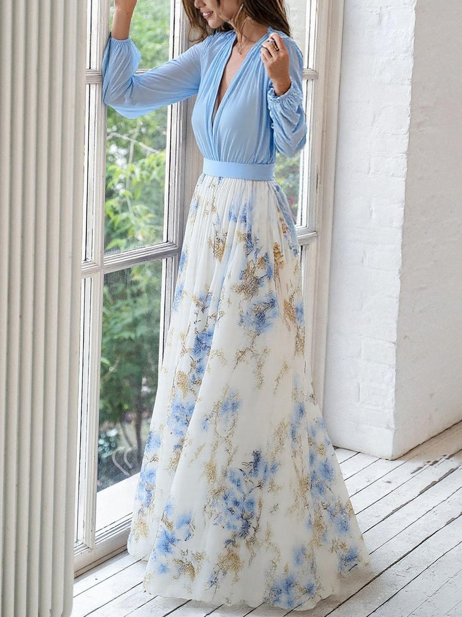 Women's Floral Maxi Dress | Long Sleeve