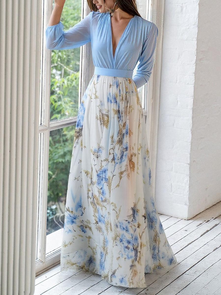 Women's Floral Maxi Dress | Long Sleeve