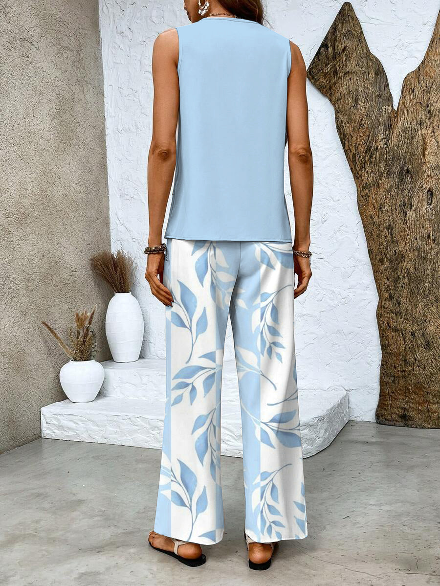 ChicTwo Co-Ord Set | Women's Sleeveless Wide Leg