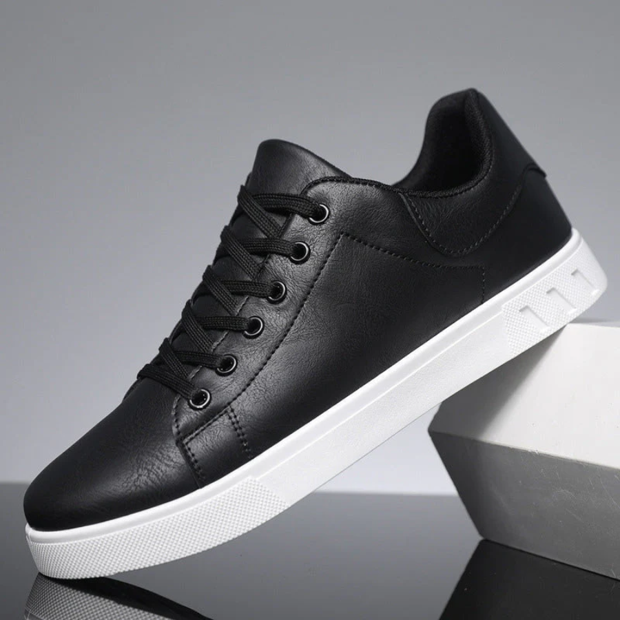 Lace Up Leather Trainers | Low Top