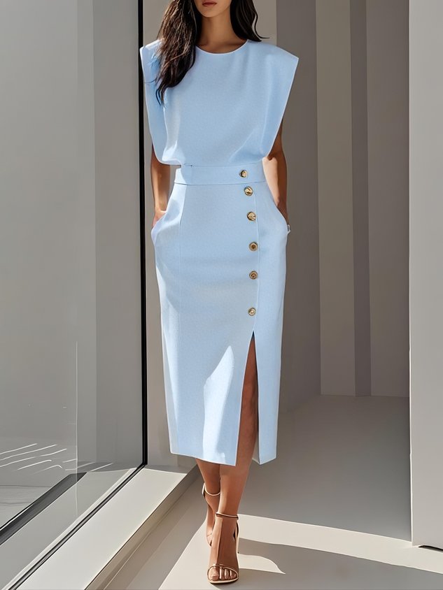 Women's Elegant Charm Effortless Midi Dress