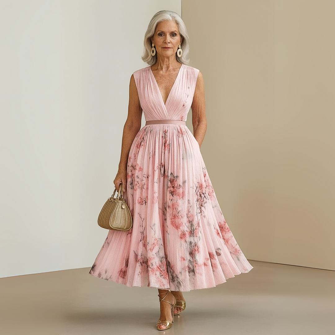 Women's Floral Midi Dress | Flowy Sleeveless