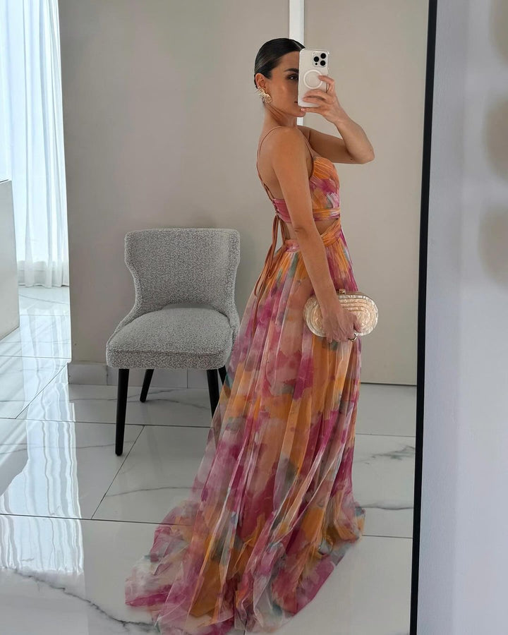 Women's Floral Strappy Maxi Dress