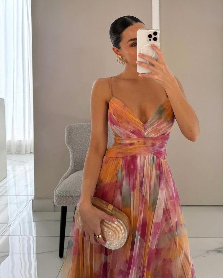 Women's Floral Strappy Maxi Dress