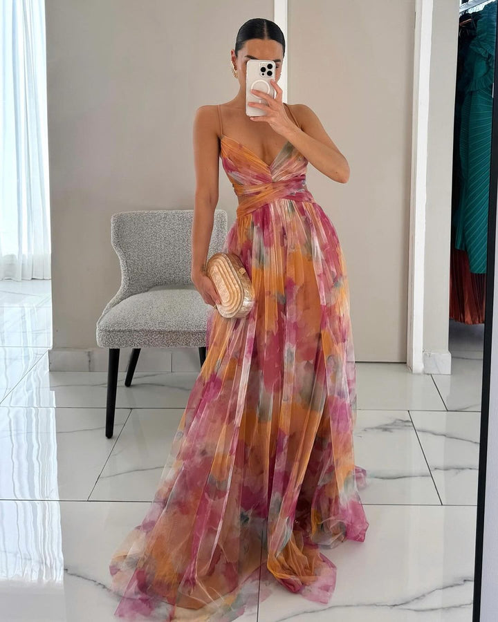 Women's Floral Strappy Maxi Dress