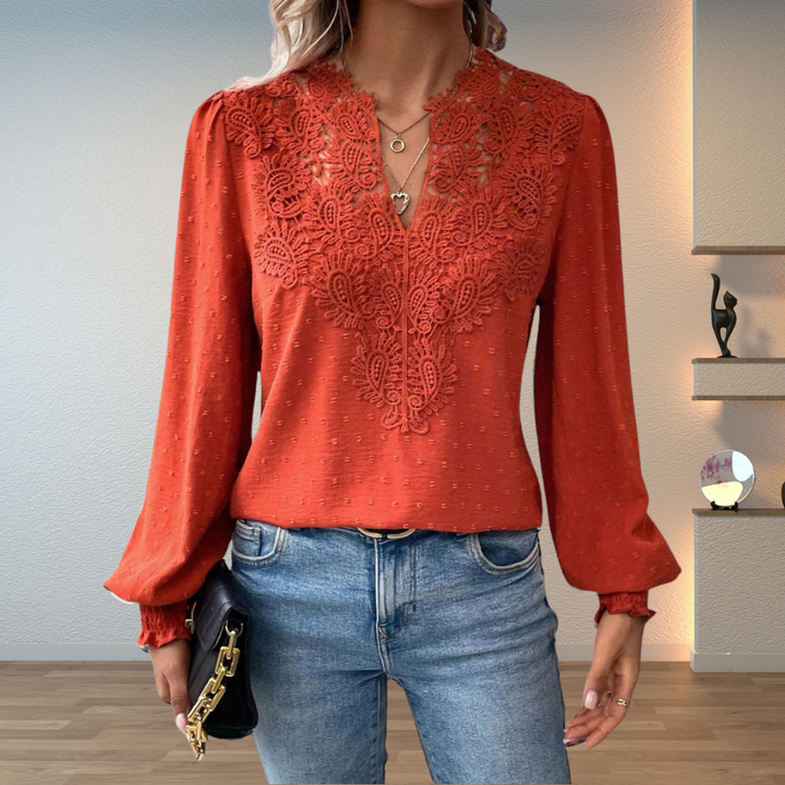Lightweight & Stylish Blouse | Embroidered V-Neck