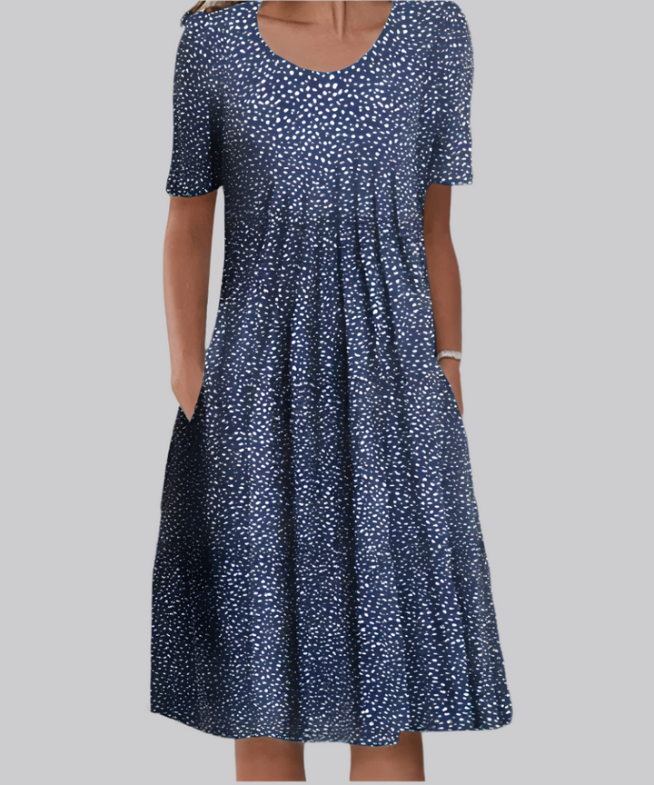 Elegant Floral Short Sleeve Dress for Women