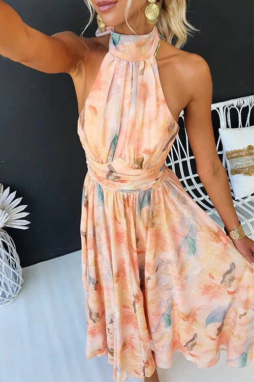 Women's Elegant Halter Neck Maxi Dress