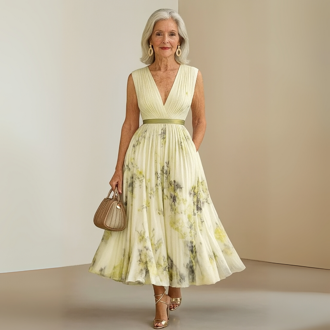 Women's Floral Midi Dress | Flowy Sleeveless