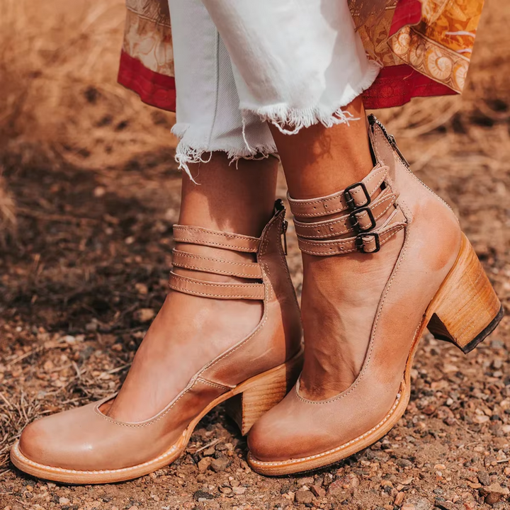 Elegant Comfortable Sandals | Cut Out Block Heel