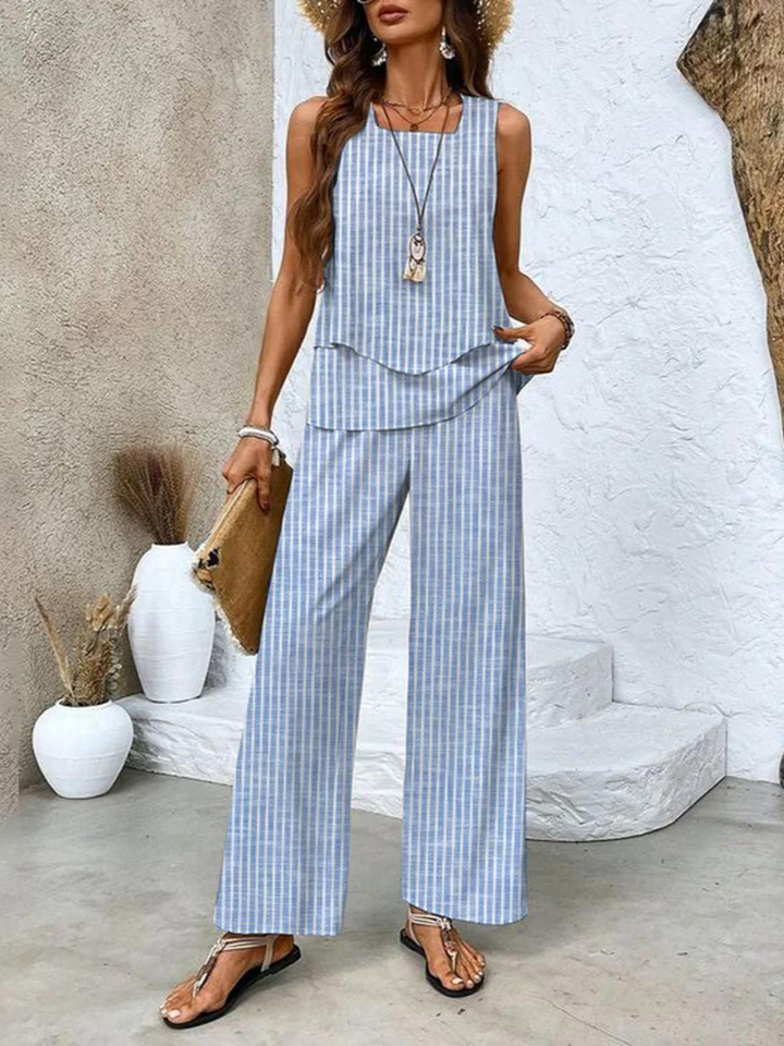 ChicTwo Co-Ord Set | Women's Sleeveless Wide Leg
