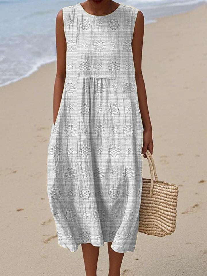 Women's Sleeveless Textured Midi Dress
