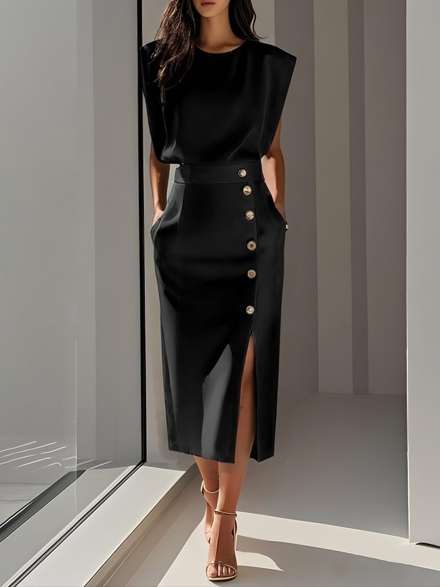 Women's Elegant Charm Effortless Midi Dress