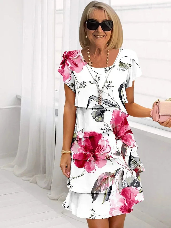 Floral Pleated Dress | Women's Short Sleeve