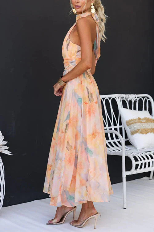 Women's Elegant Halter Neck Maxi Dress