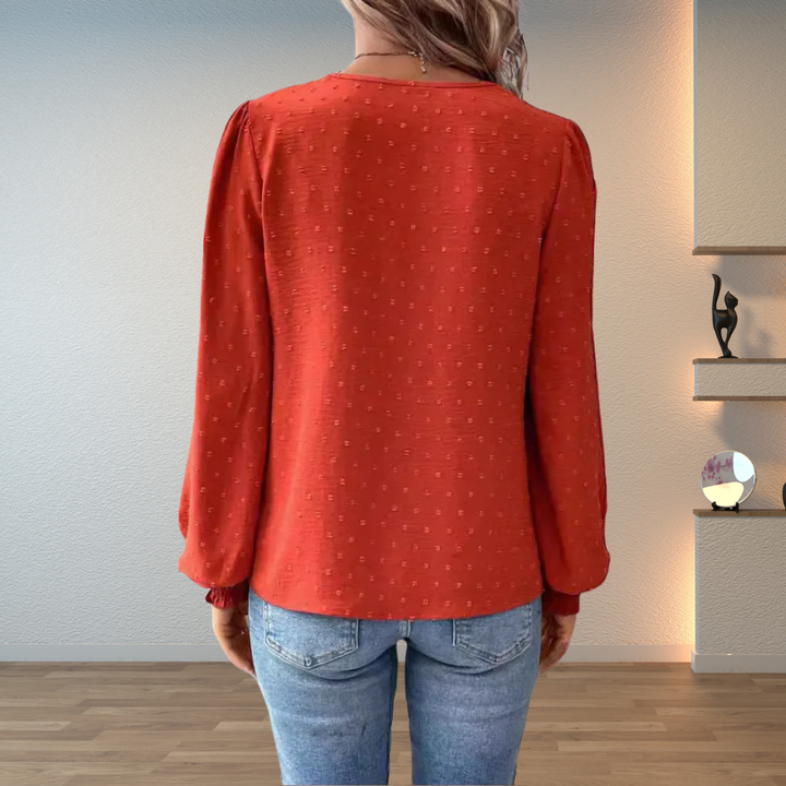 Lightweight & Stylish Blouse | Embroidered V-Neck