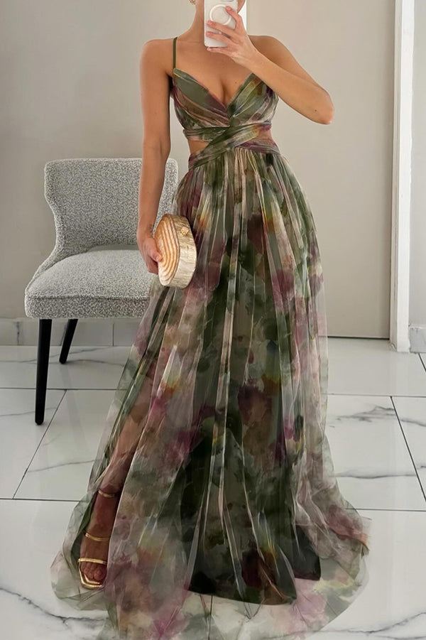 Women's Floral Strappy Maxi Dress