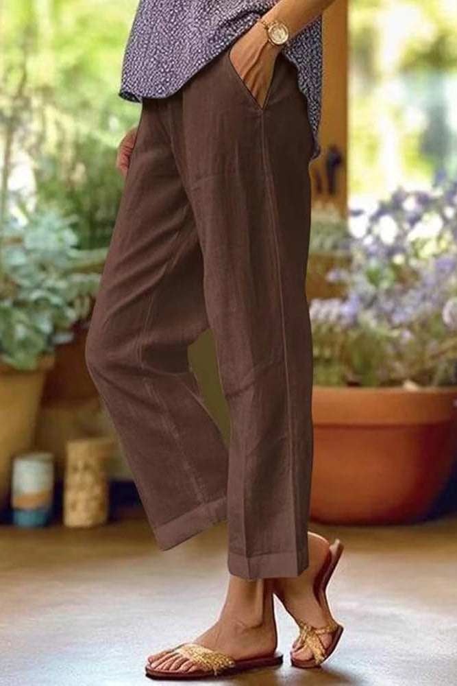 Women’s Linen Summer Trousers | Cropped