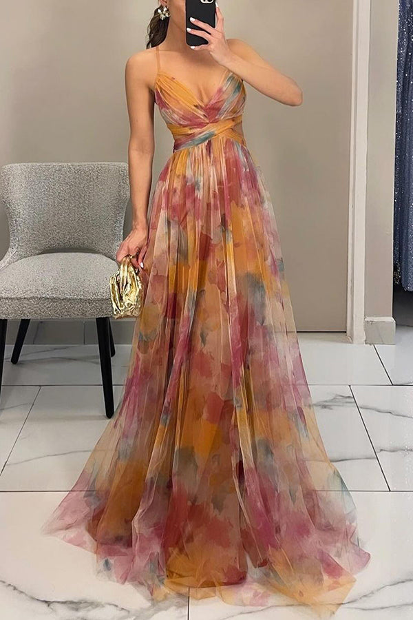 Women's Floral Strappy Maxi Dress